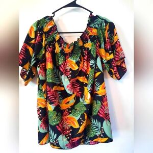 Tropical floral print top